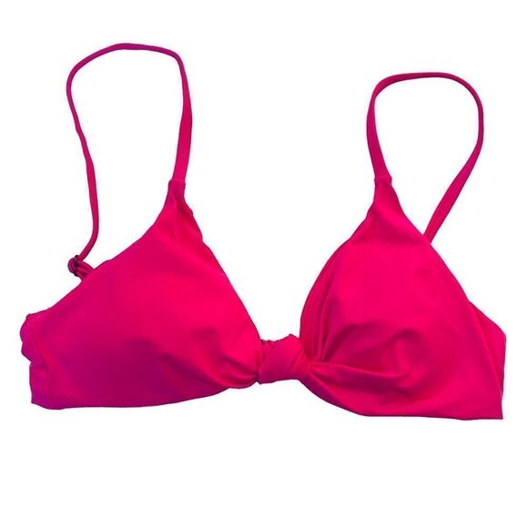 Andie Rouge Pink Santorini Front Knot Bikini Top Sz S NWT - Picture 1 of 13